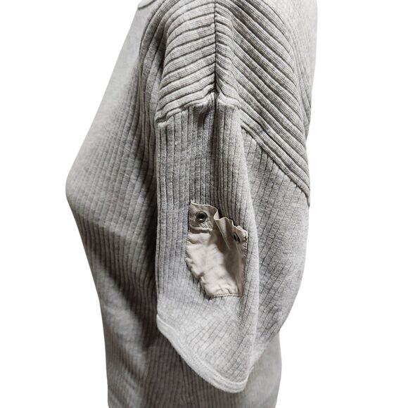 Polo Ralph Lauren Grey Ribbed T Shirt Sleeve Pocket Capsule Casual Minimal SZ XL - Picture 5 of 5